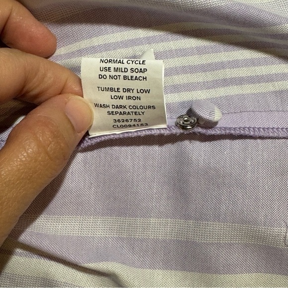 🌻 Wayward Fancies eShakti Lilac Striped Button Down A-Line Shirtdress *no size* - Picture 12 of 12